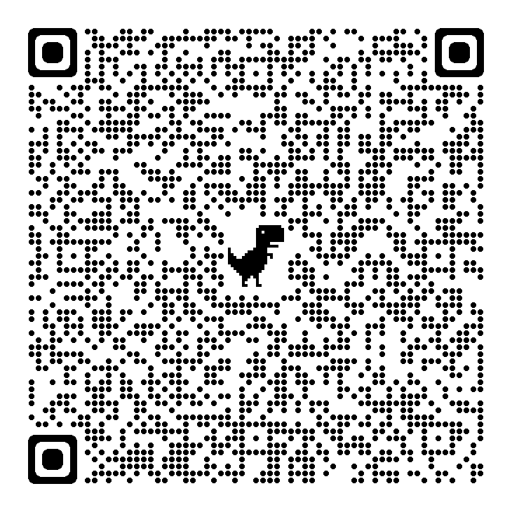 A qr code with a dinosaur on it.